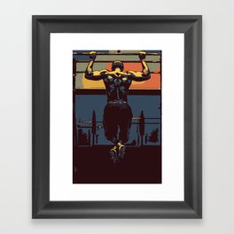 Pull ups at the gym - crossfit Framed Art Print