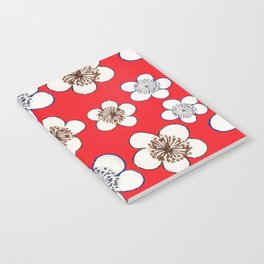 Japanese Kamon Collection Red Flower Pattern Notebook