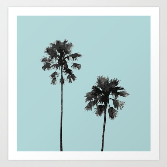 Blue palm beach Art Print