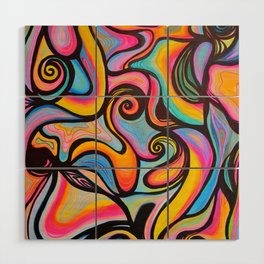 Psychedelic Abstract Flow Wood Wall Art