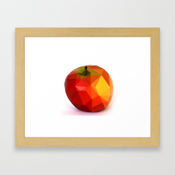 Apple Geometric Low Poly Framed Art Print