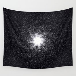 Galaxy with white star dust on black background Wall Tapestry