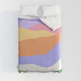 Retro Abstract Colorful Waves Duvet Cover