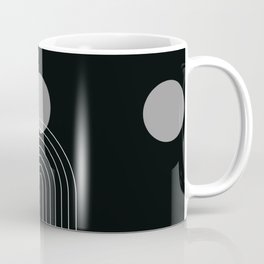 Mid Century Modern Geometric 30 in Black Grey White Coffee Mug