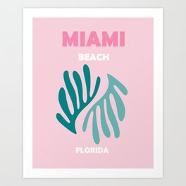 Boho Preppy Travel Poster- Miami Beach Art Print