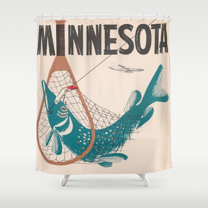 Vintage Minnesota Poster Shower Curtain