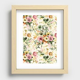 A Vintage Watercolor Chintz Recessed Framed Print
