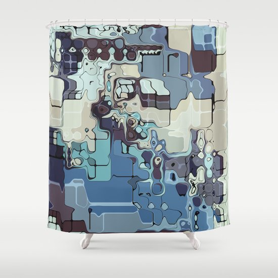 Blue And Green Pastels Abstract Shower Curtain