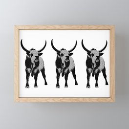 Bulls op art Framed Mini Art Print