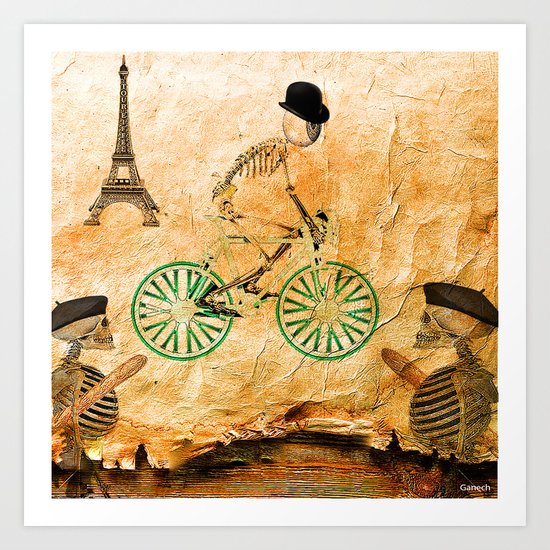 Monsieur Bone and " le Tour de France " Art Print