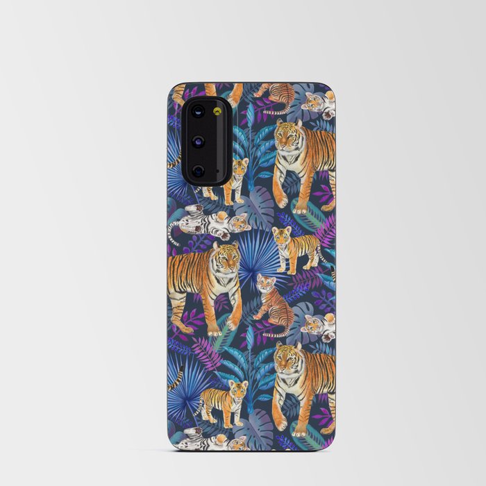 Family of Tigers (Navy & Purple) Android Card Case