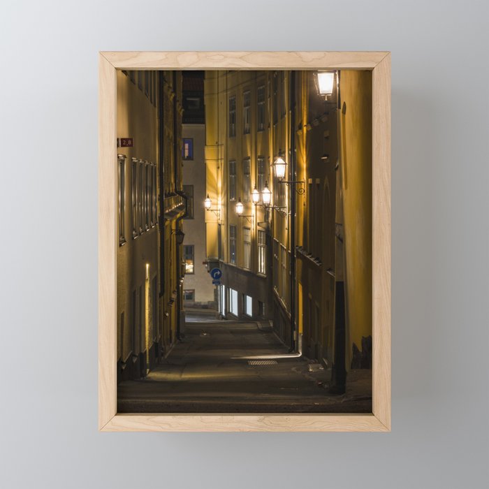 Stockholm Alley Framed Mini Art Print