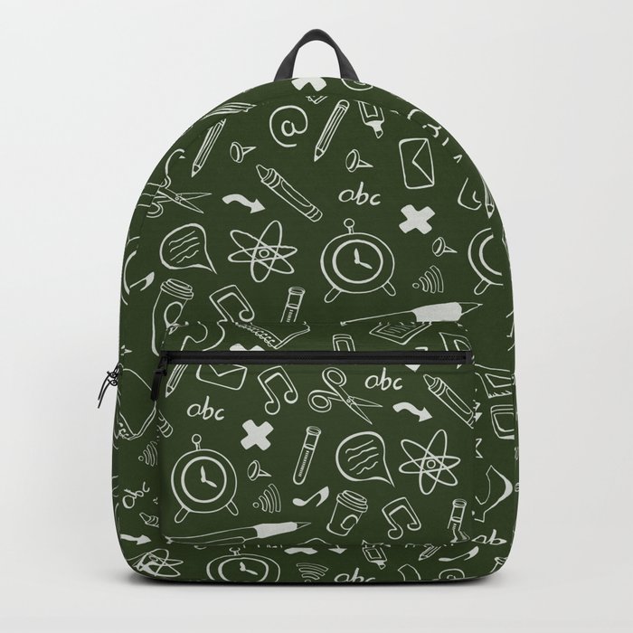 Back to School - Green-White Pattern Backpack