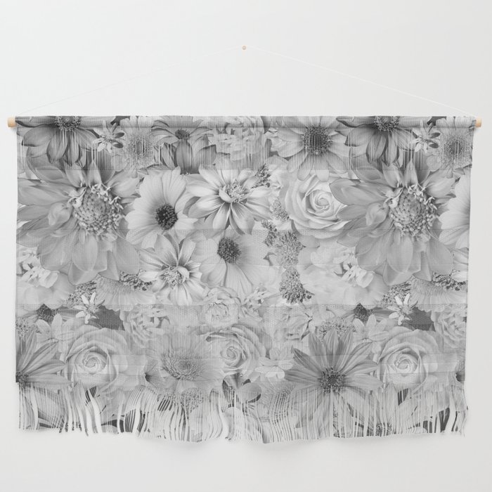 zinc titanium white floral bouquet aesthetic assemblage Wall Hanging