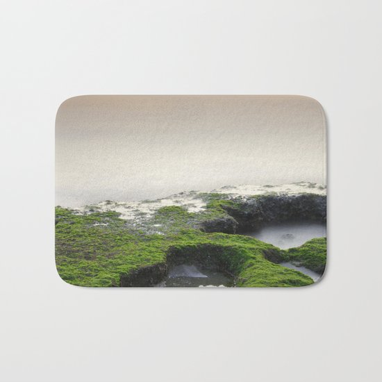 "Green, white and red beach" Bath Mat