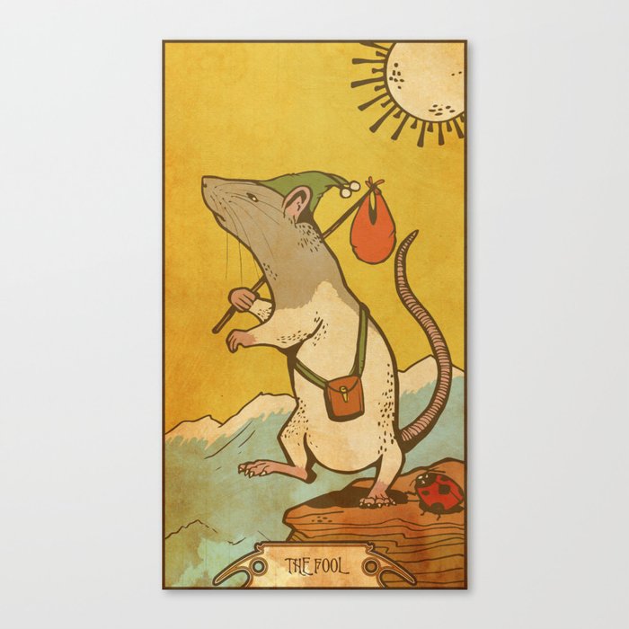 Muroidea Rat Tarot- The Fool Canvas Print