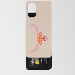 Floral Longhorn – Pink and Orange Android Card Case