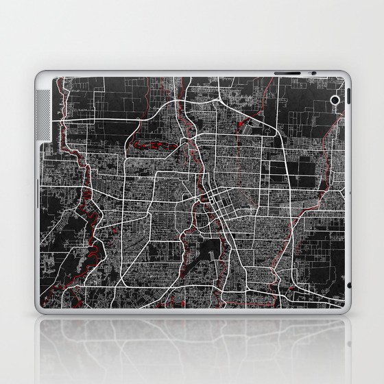 Medan City Map of Sumatra, Indonesia - Oriental Laptop & iPad Skin