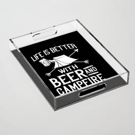 Camping Beer Drinking Beginner Camper Acrylic Tray