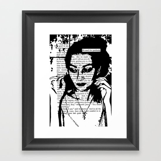 No Need For Gratitude Framed Art Print