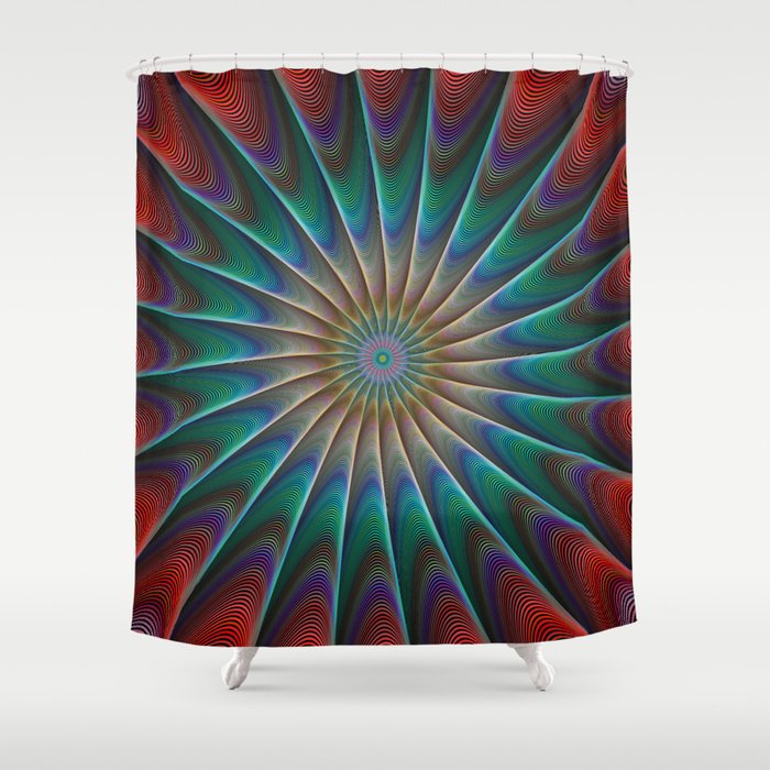 Peacock fractal Shower Curtain by Mandala Magic by David Zydd | Society6