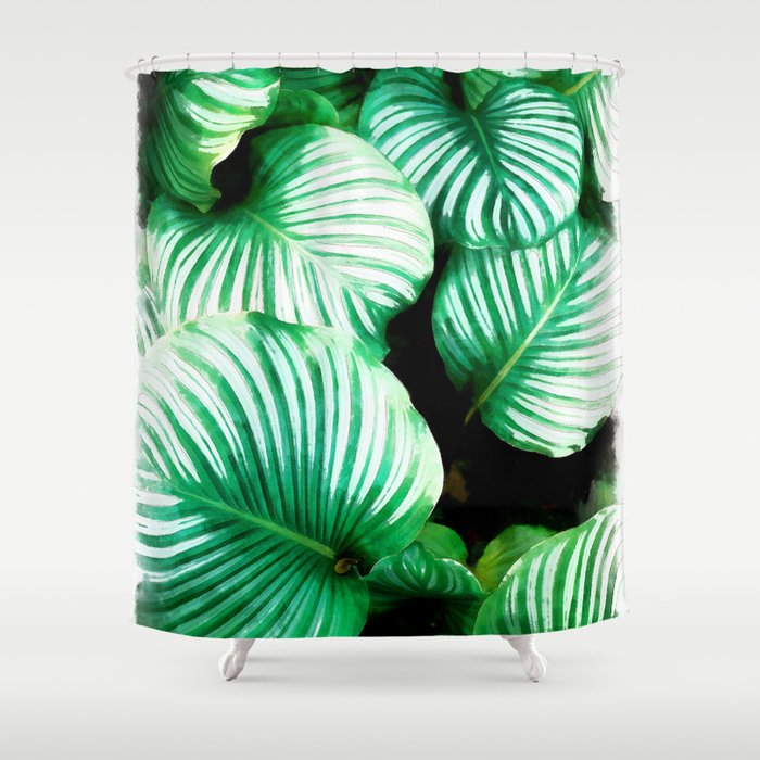 Green Leaf Exotic Shower Curtain By Eveystudios Society6