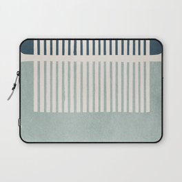 Navy Blue Light Teal Green Abstract Minimal Art Laptop Sleeve