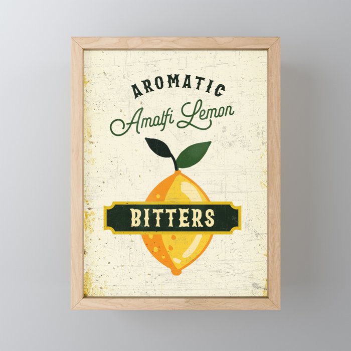 Aromatic Amalfi Lemon Bitters Art Framed Mini Art Print