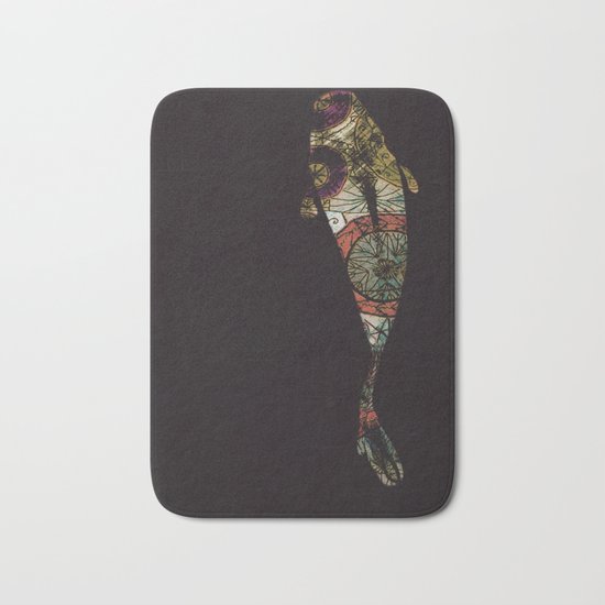 闇に泳ぐ (you are swimming in the darkness) Bath Mat