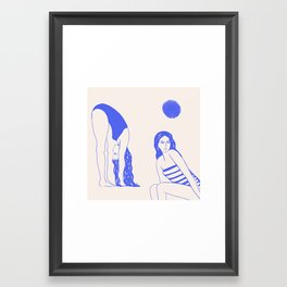 Les baigneurs Framed Art Print | Figurative, Shore, Drawing, Matisse, Modern, Blue, Woman, Beauty, Friendship, Curated 