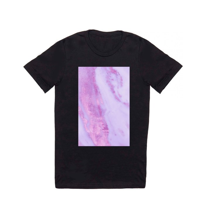 Pink Marble - Shimmery Magenta Gold Marble Metallic T Shirt