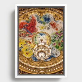 Ceiling Mural of the Palais Garnier Opera House, Paris, France color photograph - photography by  Marc Chagall  Framed Canvas