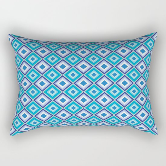 Blue Cubes - Geometric Work Rectangular Pillow