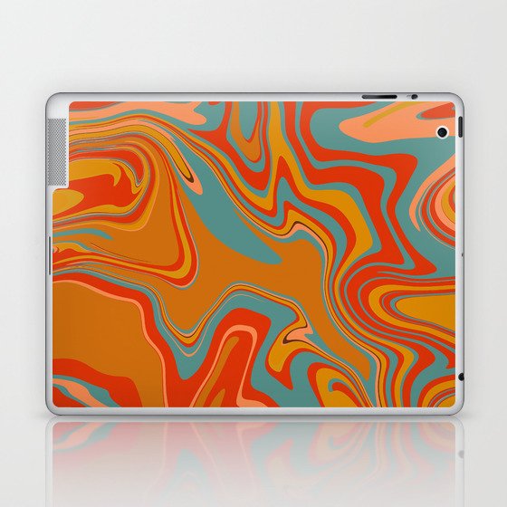Marble retro 60s swirl liquid 4 Laptop & iPad Skin