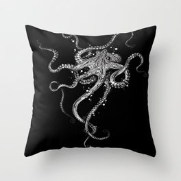 Octopus (black) Throw Pillow