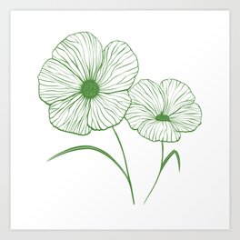 Flowers in Green Art Print