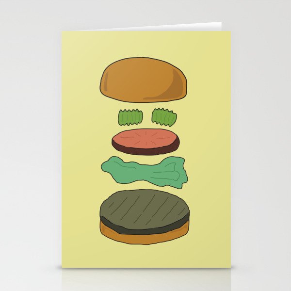 Burger Assembly Stationery Cards