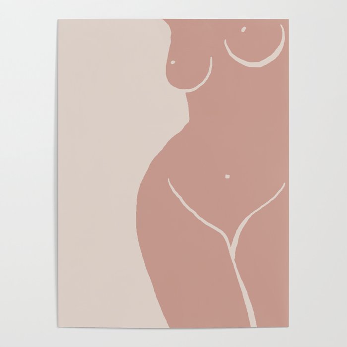 female nude closeup line a Poster