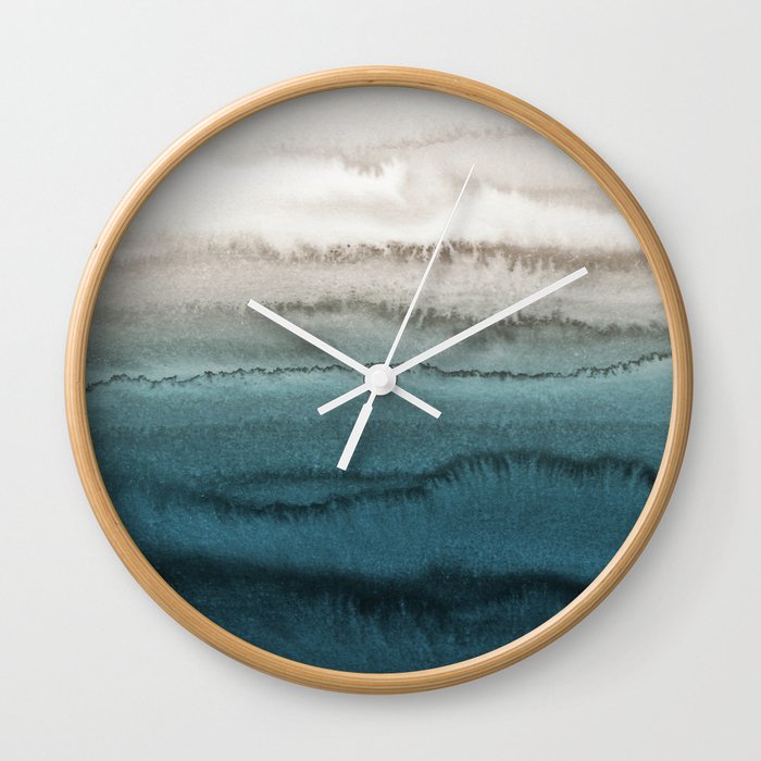 WITHIN THE TIDES - CRASHING WAVES TEAL Wall Clock