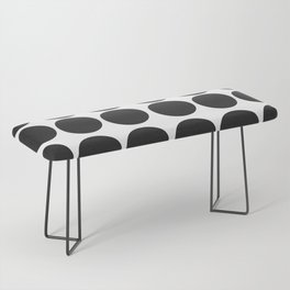 Retro Modern Midi Black Polka Dots On White Bench