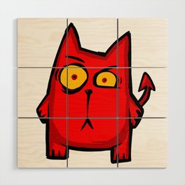 demon cat Wood Wall Art