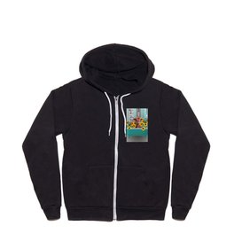 bathtub with Highland cow and sunflowers Zip Hoodie