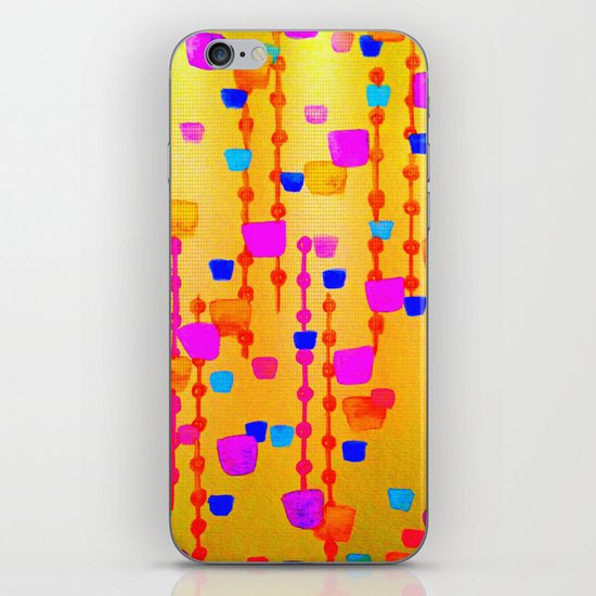 POLKA DOT MATRIX - Bright Bold Cheerful Dotty Geometric Squares Circles Abstract Watercolor Painting iPhone & iPod Skin