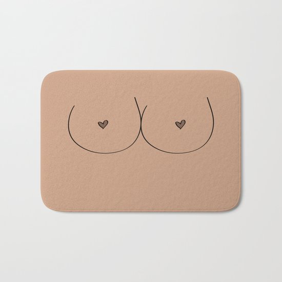 Boobs - Light Brown Bath Mat