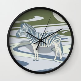 Wavy Zebra in Balance Wall Clock