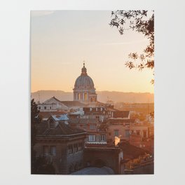 Sunset in Rome, Italy Poster