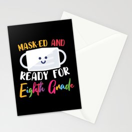 Masked And Ready For Eighth Grade Stationery Card