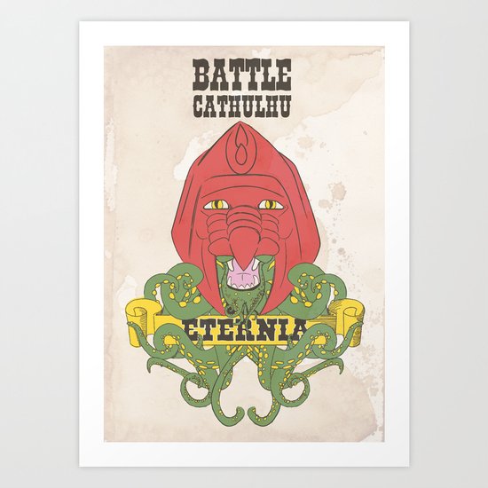 Battle Cathulhu Art Print
