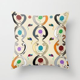 Play Time Cats Throw Pillow