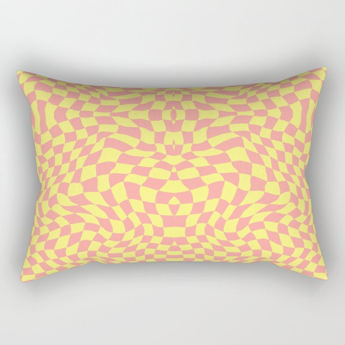 Orange yellow green checker symmetrical pattern Rectangular Pillow